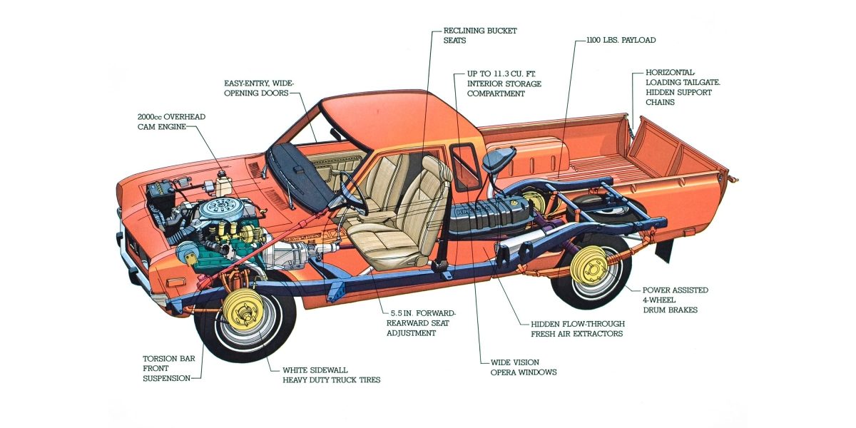 1977 Datsun King Cab Components Illustration