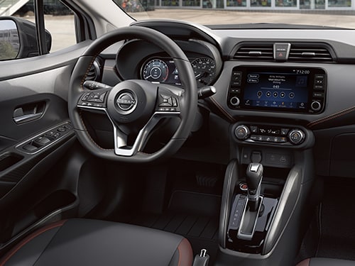 2024 Nissan Versa interior view showing cockpit and dashboard